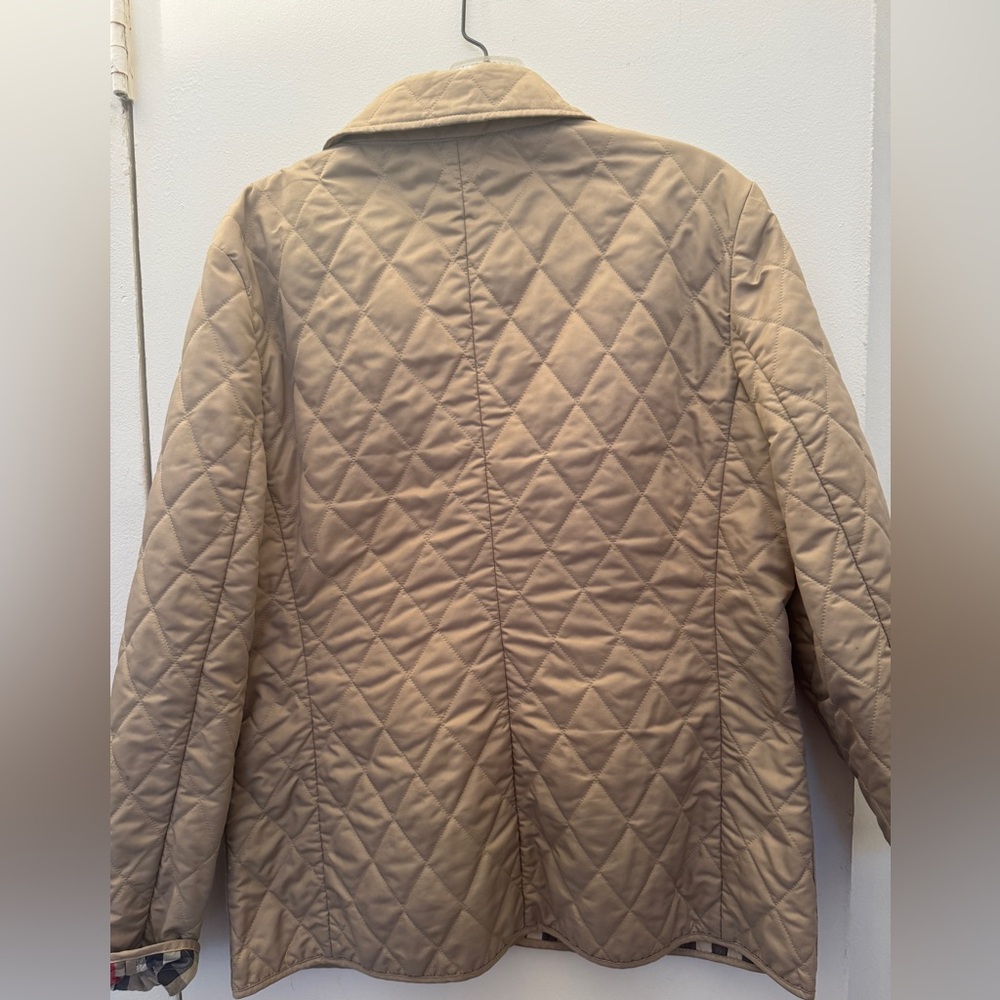 Burberry Britt  Quilted Snap Button Women Jacket Tan Size M - Picture 7 of 10